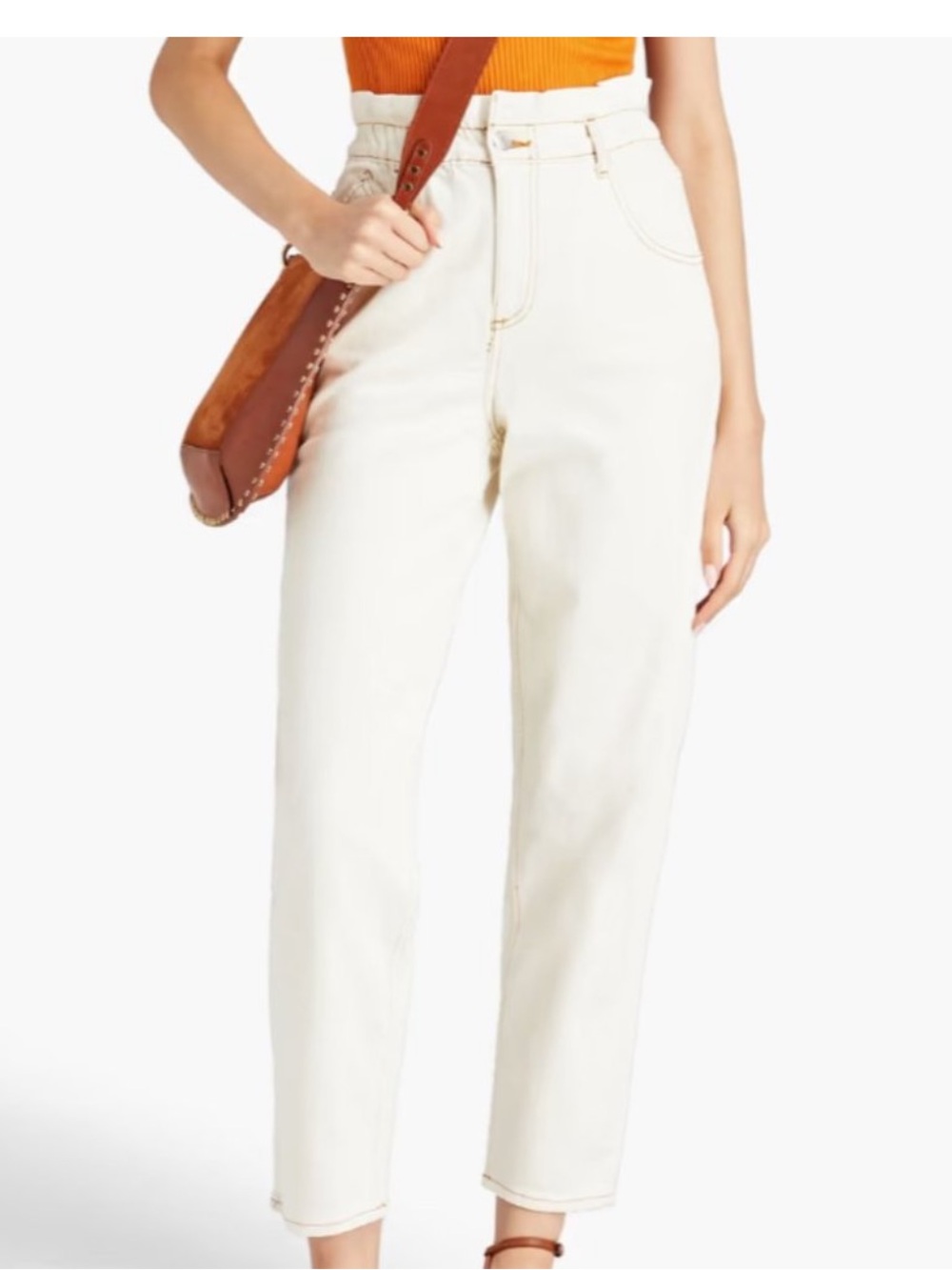 Maje Paperbag Pant in Ecru
